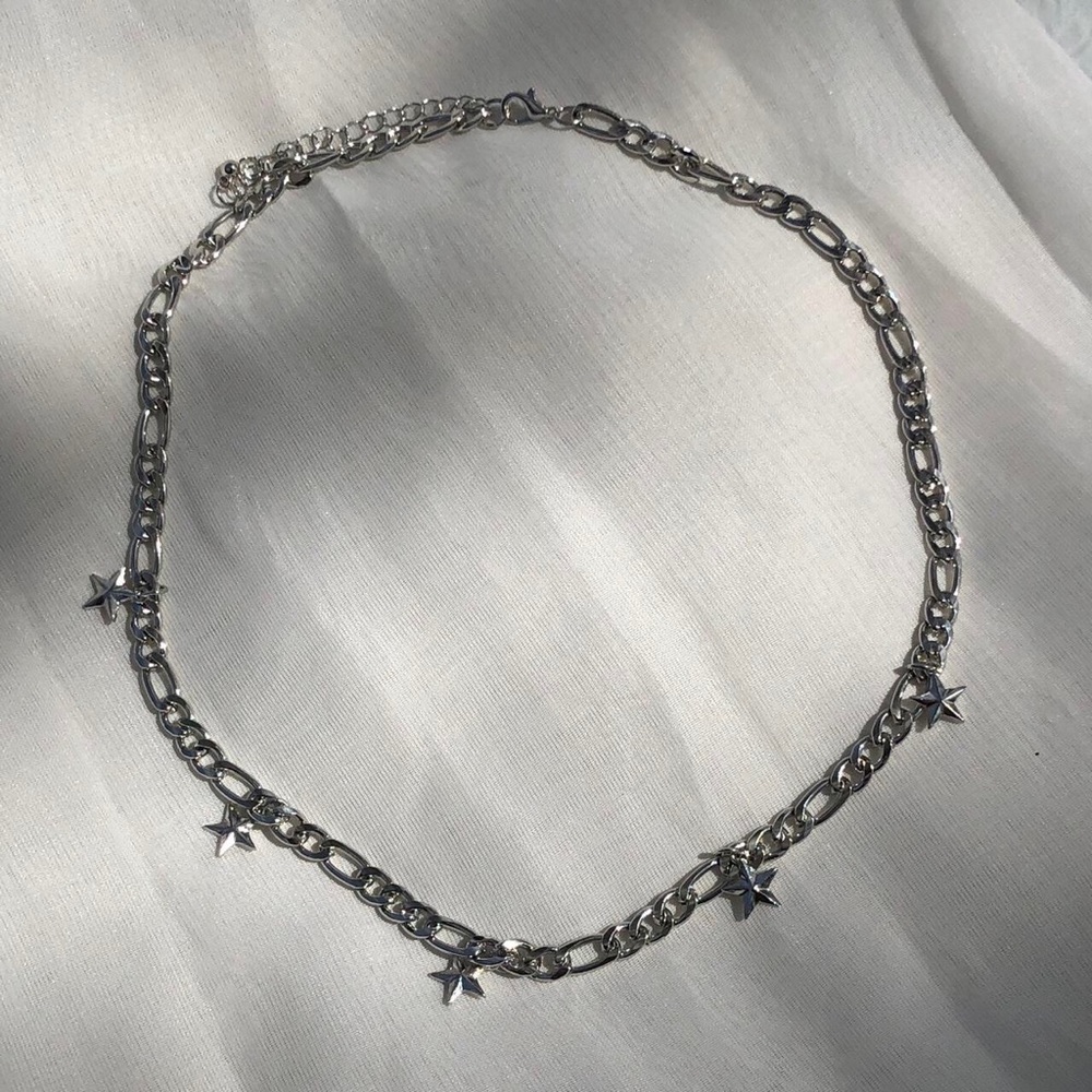 Men’s silver stars necklace